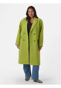 Vero Moda Curve Płaszcz wełniany 10296650 Zielony Regular Fit. Kolor: zielony. Materiał: wełna, syntetyk
