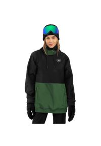 SIROKO - Damska kurtka snowboardowa Sporty zimowe Siroko W1-W Evergreen. Kolor: czarny. Materiał: materiał, softshell. Sezon: zima. Sport: snowboard #1