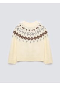 Big-Star - Sweter damski z skandynawskim wzorem kremowy Skandia 102. Okazja: na co dzień. Kolor: kremowy. Materiał: dzianina. Wzór: ze splotem. Styl: wizytowy, casual, elegancki #6