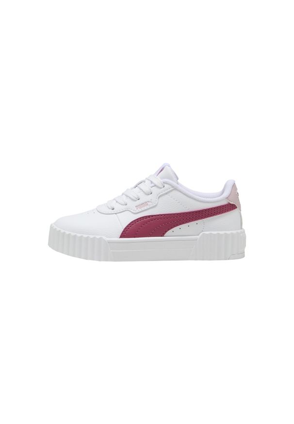 Trenerzy dziewczęcy Puma Carina 3.0 PS. Kolor: biały. Materiał: syntetyk. Szerokość cholewki: normalna. Sport: turystyka piesza