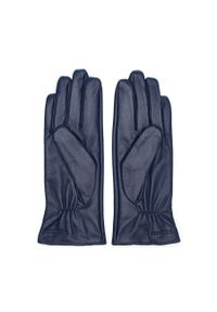Wittchen - Damskie rękawiczki ze skóry z kokardką. Kolor: niebieski. Materiał: skóra. Wzór: aplikacja. Styl: klasyczny, elegancki #3