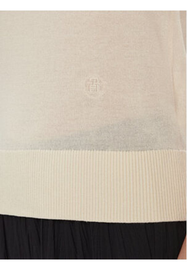 TOMMY HILFIGER - Tommy Hilfiger Sweter Md Lyocell Silk Blend Vest WW0WW40980 Żółty Regular Fit. Kolor: żółty. Materiał: wiskoza