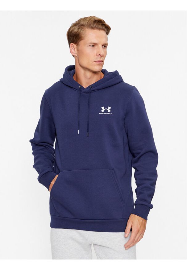 Under Armour Bluza Ua Essential Fleece Hoodie 1373880 Granatowy Loose Fit. Kolor: niebieski. Materiał: bawełna