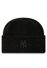 New Era Czapka Borg New York Yankees Cuff Knit Beanie 60580757 Czarny. Kolor: czarny. Materiał: materiał, poliester