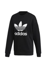 Adidas - Bluza dresowa sportowa damska adidas Trefoil Crew Sweatshirt. Kolor: czarny. Materiał: dresówka, bawełna