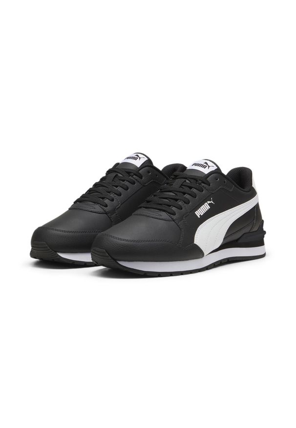 Buty Męskie Puma St Runner V4 Sneakersy Skórzane. Zapięcie: sznurówki. Kolor: biały, wielokolorowy, czarny. Materiał: skóra. Szerokość cholewki: normalna