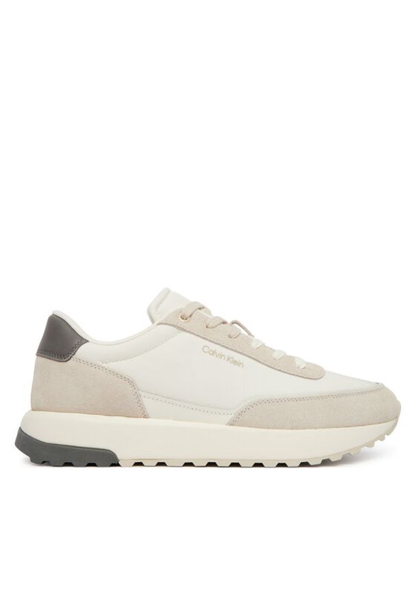 Calvin Klein Sneakersy City Runner Laceup Ny Mix HM0HM02144 Beżowy. Kolor: beżowy. Materiał: skóra, zamsz