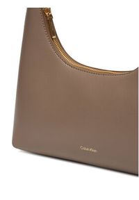 Calvin Klein Torebka Foil Logo Conv Shoulder Bag LV04F3272G Beżowy. Kolor: beżowy. Materiał: skórzane #4