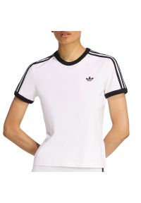 Adidas - Koszulka damska adidas Originals 3-Stripes KD3683 - biała. Kolor: biały. Materiał: elastan, bawełna, dzianina. Wzór: paski #1
