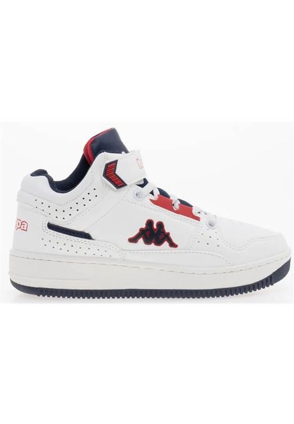 Buty do chodzenia dla dzieci Kappa Jonscha. Zapięcie: rzepy. Kolor: biały, wielokolorowy. Materiał: materiał, syntetyk, tkanina, guma. Szerokość cholewki: normalna. Sport: turystyka piesza