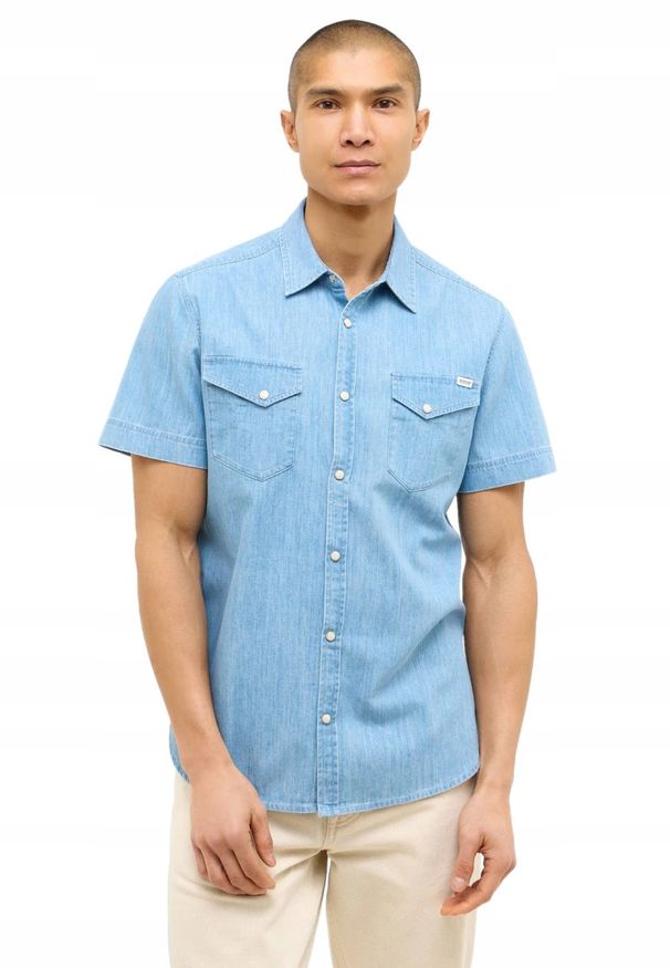 Męska koszula Mustang Style Eloy Denim Blue 1016467 5000 100. Materiał: denim