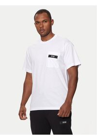 Versace Jeans Couture T-Shirt 76GAHE05 Biały Regular Fit. Kolor: biały. Materiał: bawełna