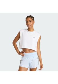 Adidas - Koszulka adi365 Running Essentials Crop. Kolor: biały. Materiał: materiał. Sport: bieganie #1