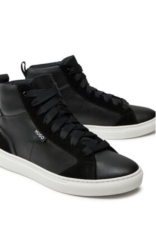 Hugo Sneakersy Morrie 50529802 10263296 01 Czarny. Kolor: czarny. Materiał: skóra