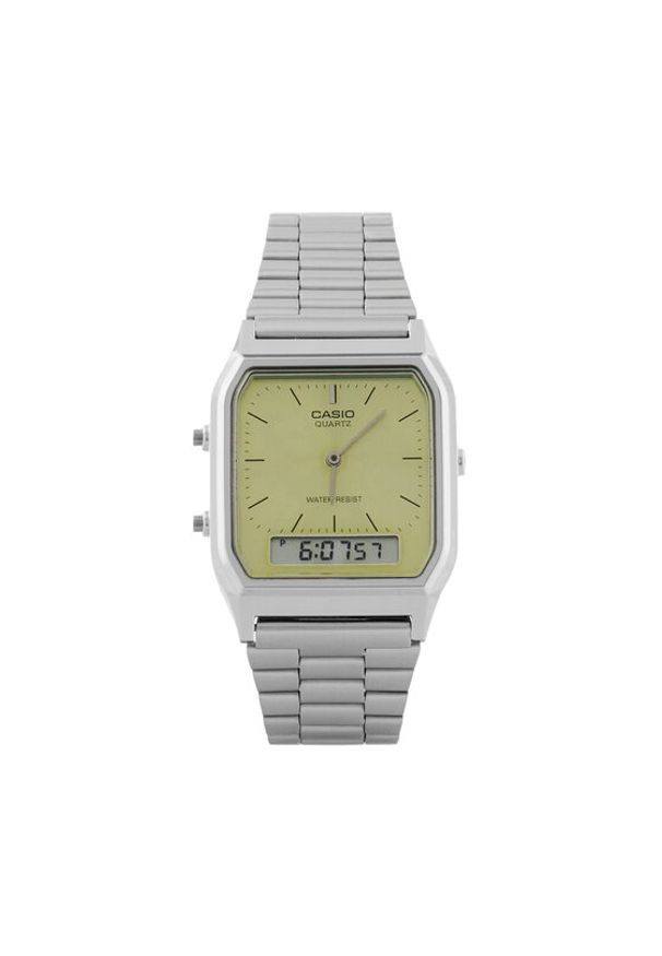 Casio Zegarek Vintage AQ-230A-9AMQYES Srebrny. Kolor: srebrny. Styl: vintage