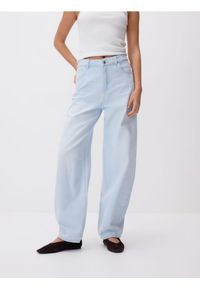 Reserved - Jeansy barrel leg - niebieski. Kolor: niebieski #1