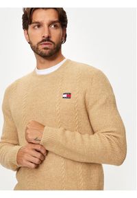 Tommy Jeans Sweter DM0DM19440 Beżowy Regular Fit. Kolor: beżowy. Materiał: syntetyk #5