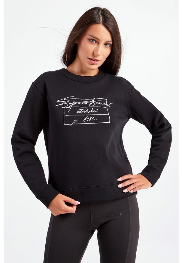 Emporio Armani - BLUZA EMPORIO ARMANI. Materiał: bawełna, tkanina. Długość: długie. Wzór: nadruk