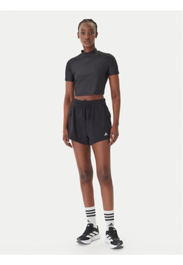 Adidas - adidas Szorty sportowe Essentials Small Logo French Terry Cargo JD9944 Czarny Loose Fit. Kolor: czarny. Materiał: bawełna