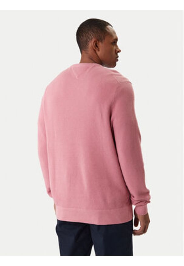TOMMY HILFIGER - Tommy Hilfiger Sweter Essential MW0MW36347 Koralowy Regular Fit. Kolor: pomarańczowy. Materiał: bawełna