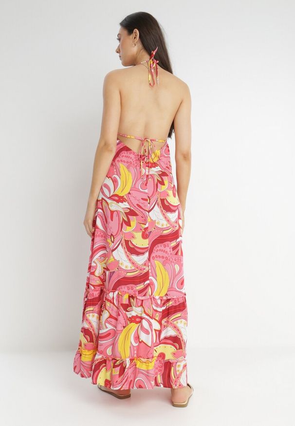 Born2be - Różowa Sukienka Hyriope. Kolor: różowy. Materiał: wiskoza. Długość rękawa: bez rękawów. Wzór: nadruk. Sezon: lato. Długość: maxi