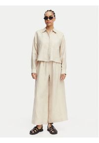 Weekend Max Mara Kuloty Felino 2615131042 Kremowy Relaxed Fit. Kolor: kremowy. Materiał: len #5