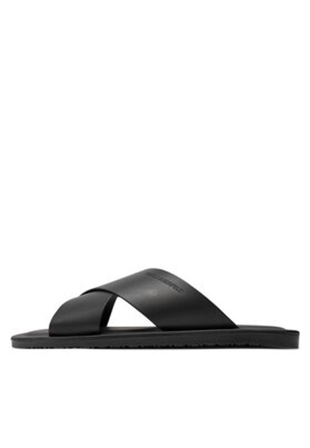 Karl Lagerfeld - KARL LAGERFELD Klapki KL70214 Czarny. Kolor: czarny. Materiał: skóra