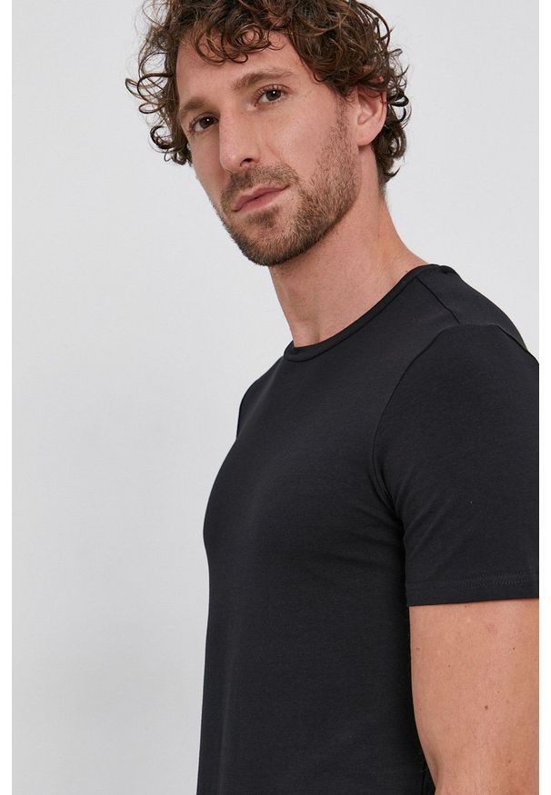 Drykorn - T-shirt (2-pack). Okazja: na co dzień. Kolor: czarny. Materiał: dzianina. Wzór: gładki. Styl: casual