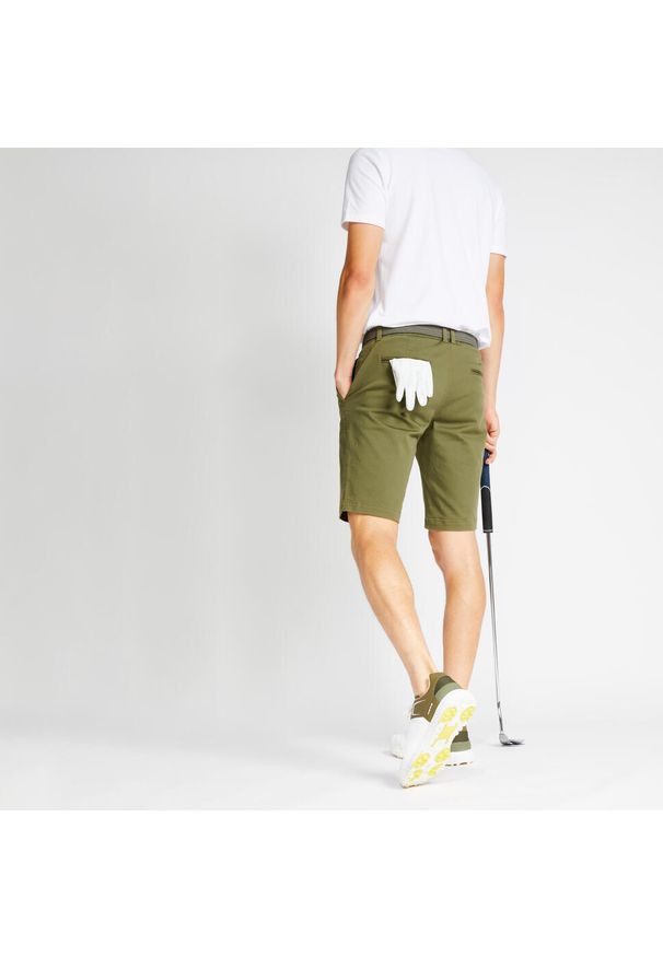 INESIS - Spodenki do golfa chino męskie Inesis MW500. Kolor: zielony. Materiał: bawełna, elastan, poliester, materiał. Sport: golf