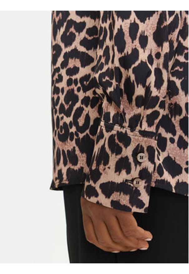 Guess Koszula W5YH03 WF1T2 Brązowy Regular Fit. Kolor: brązowy. Materiał: syntetyk