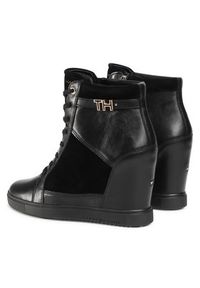 TOMMY HILFIGER - Tommy Hilfiger Sneakersy Hardware Sneaker Wedge FW0FW04303 Czarny. Kolor: czarny. Materiał: skóra #4