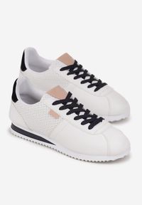Renee - Biało Różowe Sneakersy z Przeszyciami Phyrise. Kolor: biały