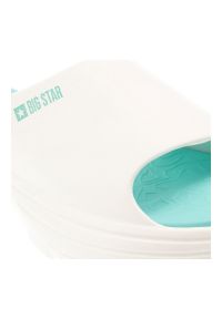 Big-Star - Klapki damskie Big Star, na platformie profilowane na basen na wakacje codzienne, biało-turkusowe, RR274A586. Okazja: na co dzień. Kolor: biały. Wzór: aplikacja. Sezon: lato. Obcas: na platformie. Styl: casual, wakacyjny #6