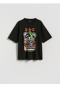 Reserved - T-shirt z nadrukiem Fortnite - czarny. Kolor: czarny. Materiał: dzianina, bawełna. Wzór: nadruk