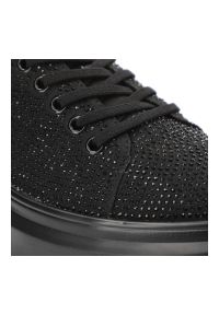 GOE - Czarne Sneakersy Goe Modne Obuwie Damskie Na Platformie. Okazja: na co dzień. Kolor: czarny. Materiał: lakier, materiał. Wzór: aplikacja. Obcas: na platformie #4