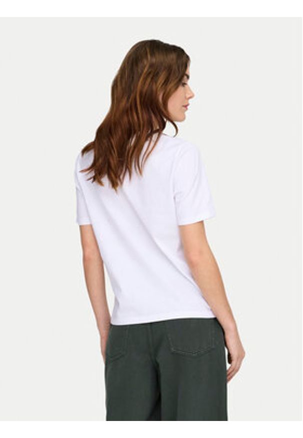 only - ONLY T-Shirt Freja 15367970 Biały Regular Fit. Kolor: biały. Materiał: bawełna