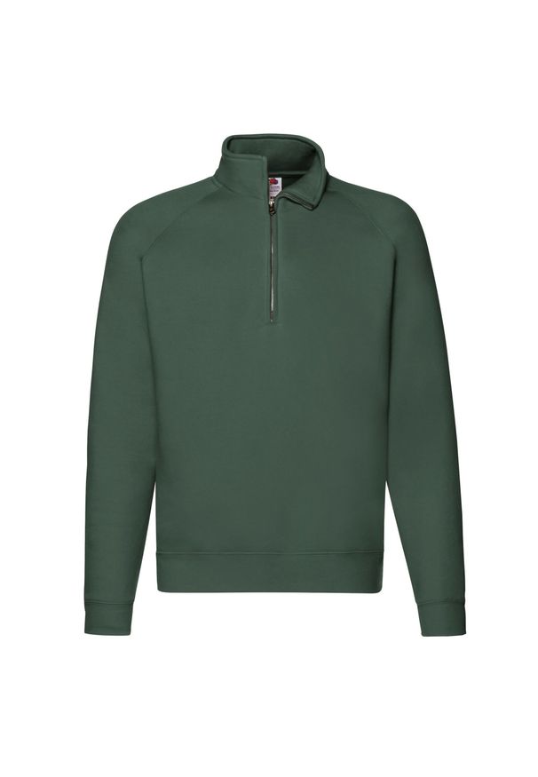 FRUIT OF THE LOOM - Bluza Unisex Premium Quarter Zip Raglan Dla Dorosłych. Kolor: zielony. Długość rękawa: raglanowy rękaw