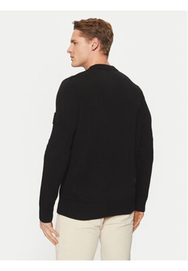 Stone Island Sweter 8115527FA Czarny Regular Fit. Kolor: czarny. Materiał: wełna