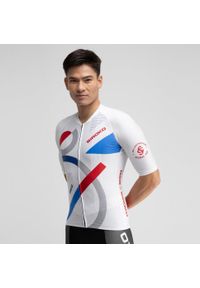 SIROKO - Męska koszulka rowerowa z krótkim rękawem Real Sporting de Gijón x. Kolor: biały. Długość rękawa: krótki rękaw. Długość: krótkie. Sport: kolarstwo