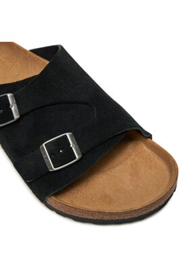 Birkenstock Klapki Zürich 1025045 Czarny. Kolor: czarny. Materiał: skóra