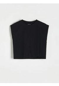 Reserved - Bawełniana bluzka - czarny. Kolor: czarny. Materiał: bawełna
