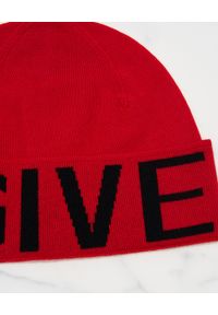 Givenchy - GIVENCHY - Czerwona czapka beanie z logo. Kolor: czerwony. Materiał: wełna. Wzór: haft #2