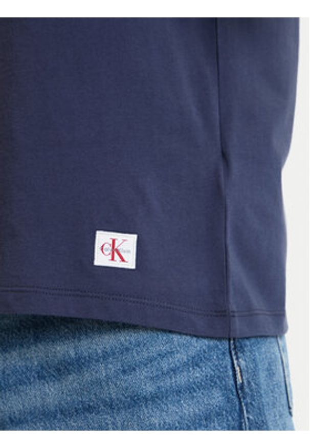 Calvin Klein Jeans Tank top LV04RF273G Granatowy Slim Fit. Kolor: niebieski. Materiał: bawełna