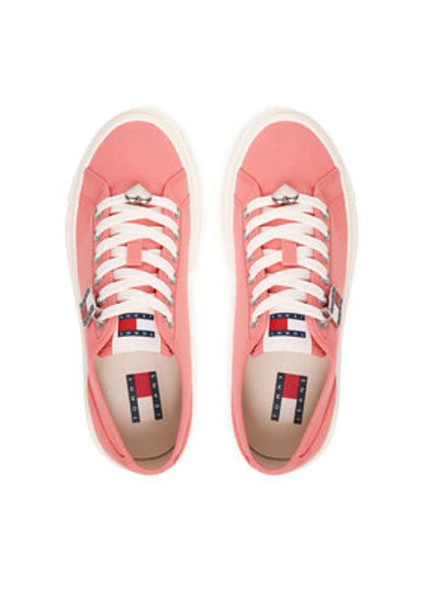 Tommy Jeans Sneakersy Tjw Flatform Sneaker Charms EN0EN02959 Różowy. Kolor: różowy. Materiał: materiał