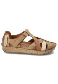 Beżowe Sandały Armodo Wygodne Obuwie Damskie. Kolor: beżowy. Sezon: lato. Obcas: na obcasie. Styl: boho. Wysokość obcasa: niski