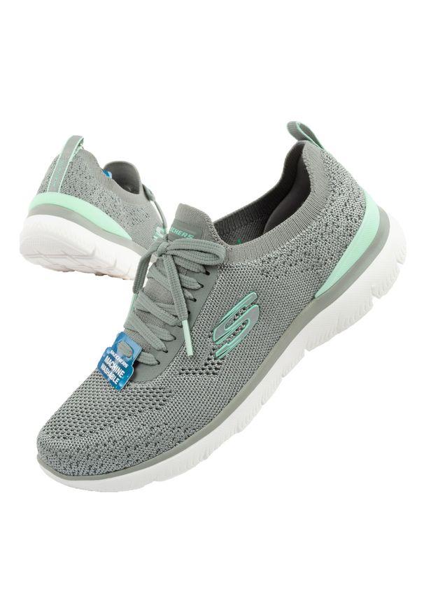 skechers - Buty sportowe damskie Skechers Summits-Sneak Peek. Kolor: biały, wielokolorowy, szary. Materiał: tkanina. Szerokość cholewki: normalna