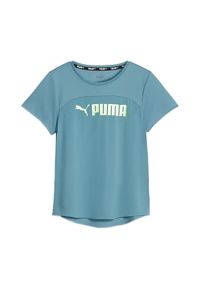 Puma - T-shirt treningowy damski PUMA Fit Logo Ultrabreathe. Kolor: zielony, niebieski
