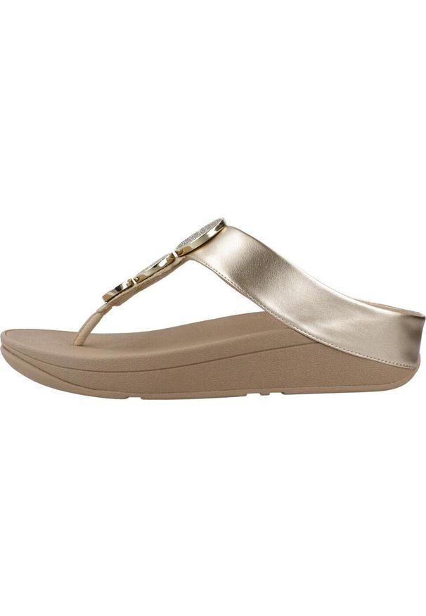 Flip*Flop - Sandały Fitflop Model Halo Bead Circle Kolor Beżowy. Kolor: beżowy. Materiał: tkanina, syntetyk