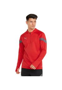 Bluza Puma Teamfinal Training 14 Zip, Mężczyźni. Kolor: czerwony. Materiał: poliester, materiał