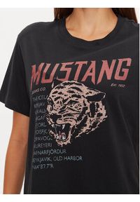 Mustang T-Shirt Floris 1015457 Czarny Relaxed Fit. Kolor: czarny. Materiał: bawełna